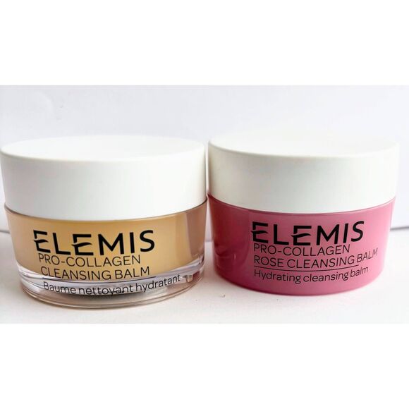 Elemis Pro-Collagen Cleansing Balm and Rose Cleansing Balm Set of 2 - Picture 1 of 2